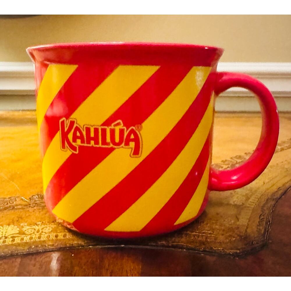 KAHLUA Extra Large Red Yellow Ceramic 16 oz Mug Coffee Cup NEW